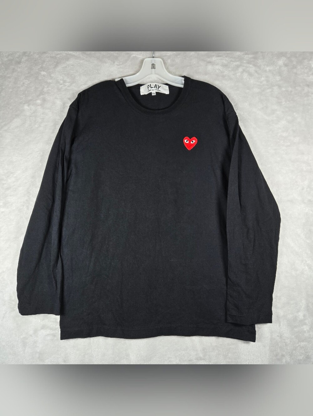 Comme Des Garcons Play T-Shirt Long Sleeve Mens 2XL XXL Black Heart Patch
